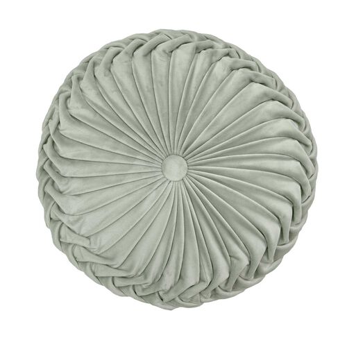 Laura Ashley Miranda Velvet Round Cushion Sage Green